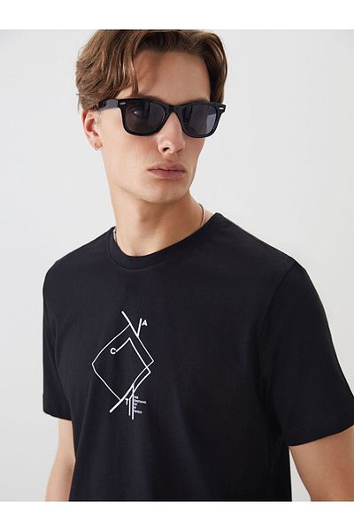 LC Waikiki Crew Neck Printed Combed Cotton Men's T-Shirt