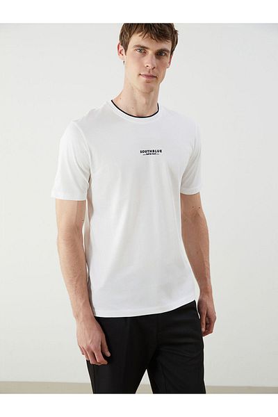 LC Waikiki Crew Neck Printed Combed Cotton Men's T-Shirt