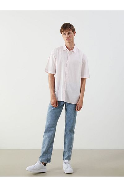 LC Waikiki Comfortable Fit Short Sleeve Poplin Men's Shirt
