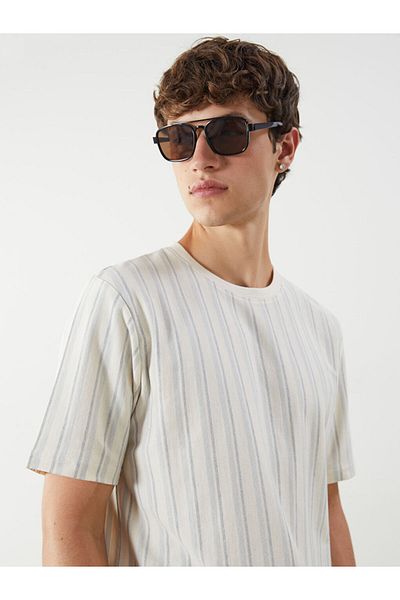 LC Waikiki Crew Neck Striped Combed Cotton Men's T-Shirt