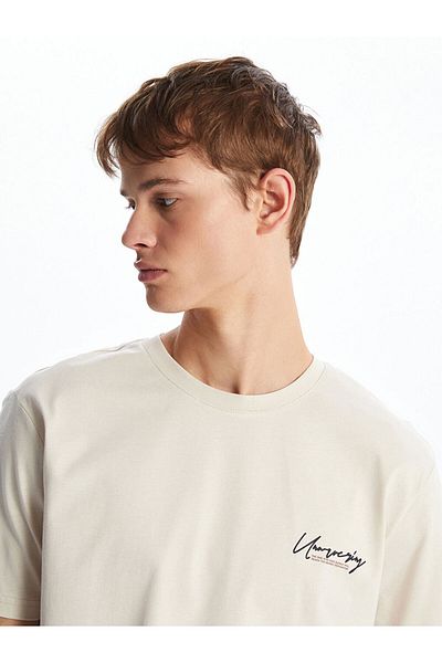 LC Waikiki Crew Neck Printed Combed Cotton Men's T-Shirt