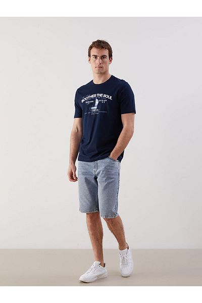LC Waikiki Crew Neck Printed Combed Cotton Men's T-Shirt