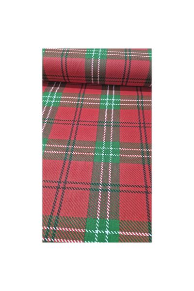 Sabaev Textile material, 100% cotton, width 240 cm, checkered pattern with red