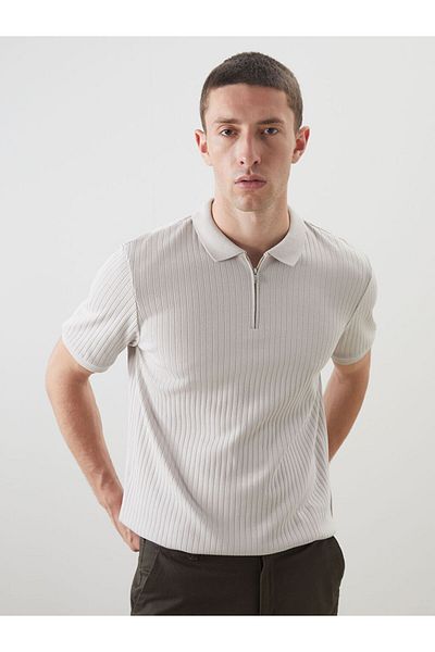 LC Waikiki Polo Neck Men's Textured T-Shirt