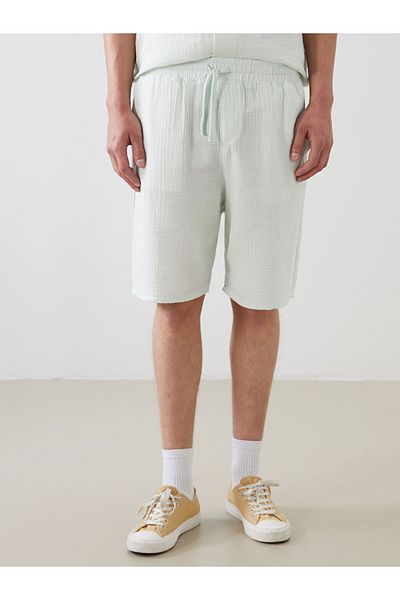 LC Waikiki Xside Blue Comfortable Fit Men's Muslin Shorts