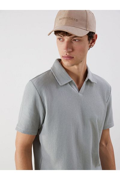 LC Waikiki Polo Neck Men's Textured T-Shirt