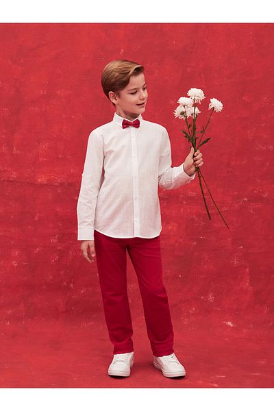 LC Waikiki Basic Long Sleeve Boy's Shirt and Bow Tie