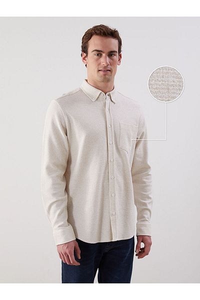 LC Waikiki Lcw Regular Fit Long Sleeve Men's Textured Shirt Fast Fashion