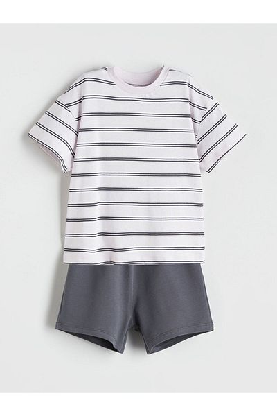 LC Waikiki Crew Neck Baby Boy T-Shirt and Shorts 2-Piece