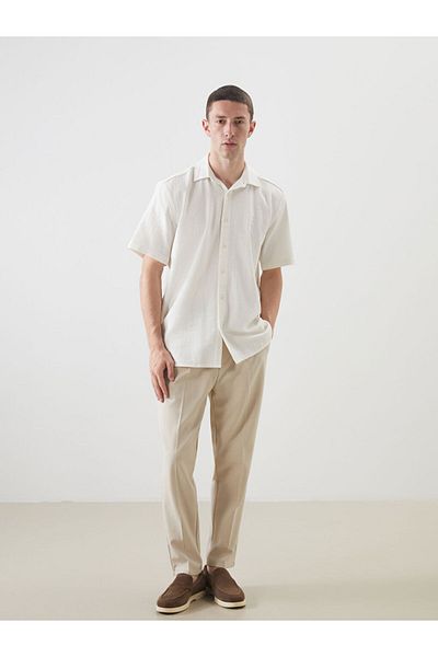 LC Waikiki Regular Fit Short Sleeve Dobby Men's Shirt