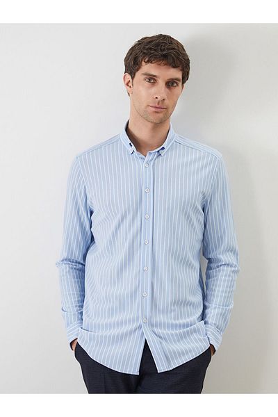 LC Waikiki Slim Fit Long Sleeve Striped Men's Shirt