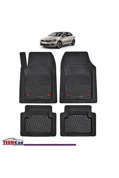 TEAMCAR ® Car Mats Tray Type Compatible with Volkswagen Polo Mk6 (AW) Hatchback 5 doors (2017–2025)