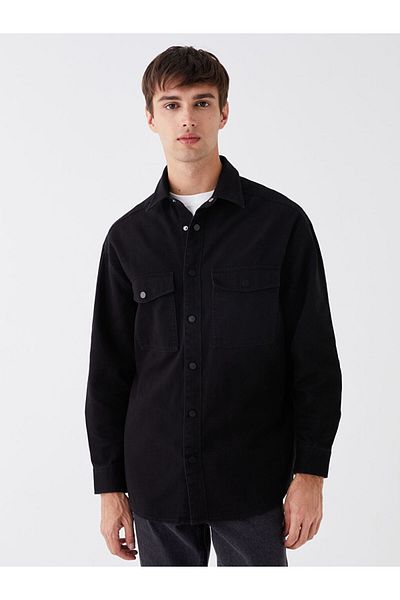 LC Waikiki Comfortable Fit Long Sleeve Gabardine Men's Shirt