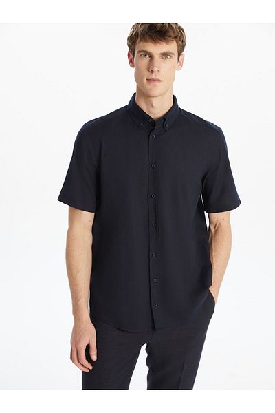 LC Waikiki Regular Fit Short Sleeve Linen Blended Men's Shirt