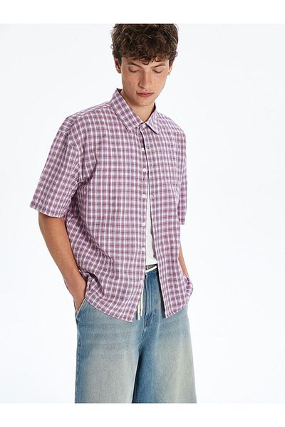LC Waikiki Comfortable Fit Short Sleeve Plaid Men's Shirt