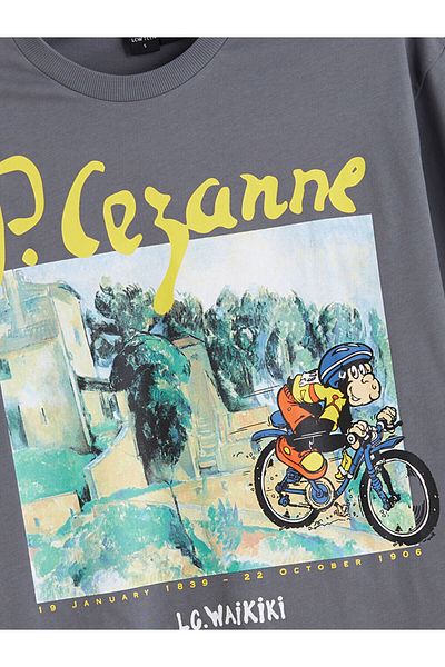 LC Waikiki Crew Neck Cezanne Printed Young Men's T-Shirt