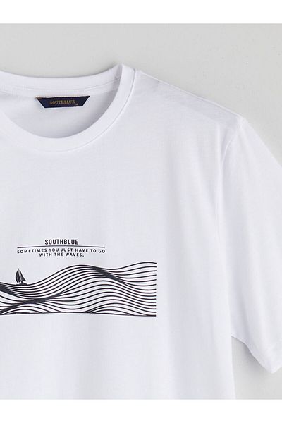 LC Waikiki Crew Neck Printed Combed Cotton Men's T-Shirt