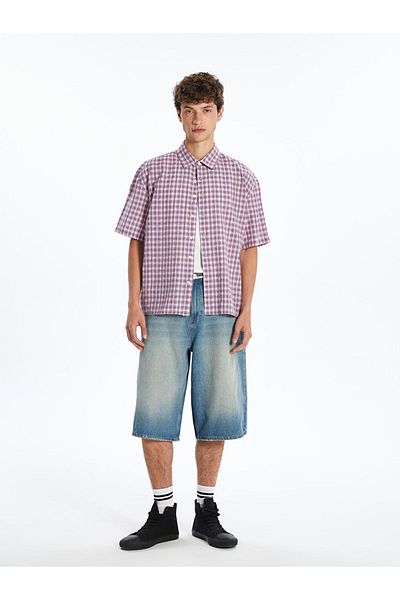 LC Waikiki Comfortable Fit Short Sleeve Plaid Men's Shirt