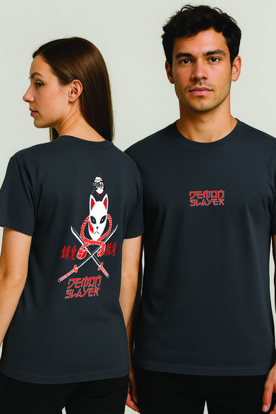 By Caspita Fashion Tricou unisex oversize afumat cu imprimeu pe spate Lenithr...