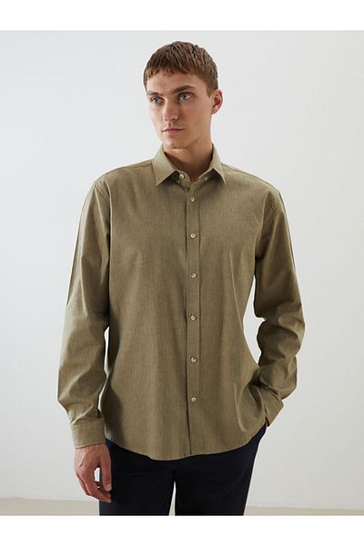 LC Waikiki Regular Fit Long Sleeve Linen Blended Men's Shirt