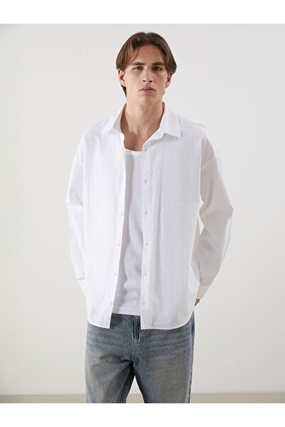 LC Waikiki White Comfortable Fit Long Sleeve Men's Shirt