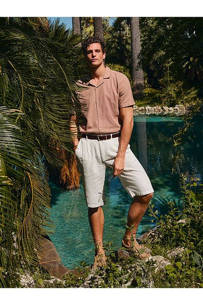 LC Waikiki New Season Standard Fit Linen Mixed Men's Shorts - S59737Z8