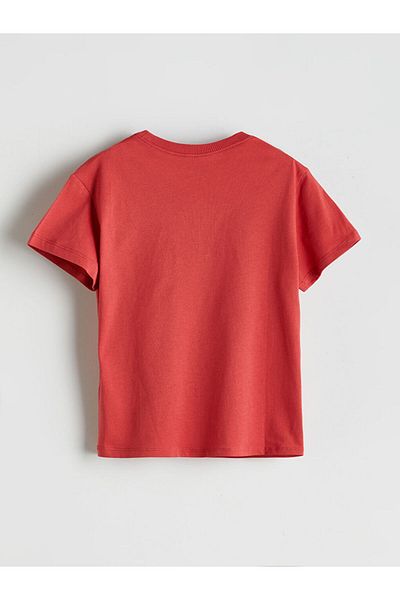 LC Waikiki Green Crew Neck Printed Boy's T-Shirt