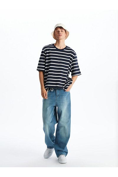LC Waikiki Crew Neck Striped Combed Cotton Men's T-Shirt