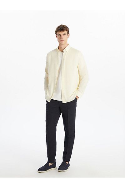 LC Waikiki New Season Standard Fit Long Sleeve Gabardine Men's Shirt - S5Pr50Z8