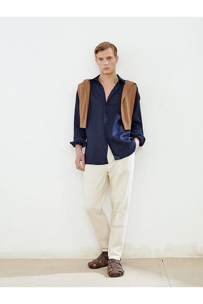 LC Waikiki Regular Fit Long Sleeve Linen Men's Shirt