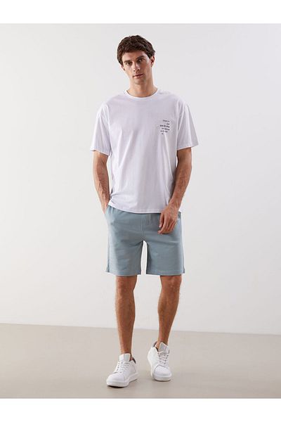 LC Waikiki New Season Crew Neck κοντομάνικο εμπριμέ χτενισμένο βαμβακερό ανδρικό Tisort - S5J741Z8