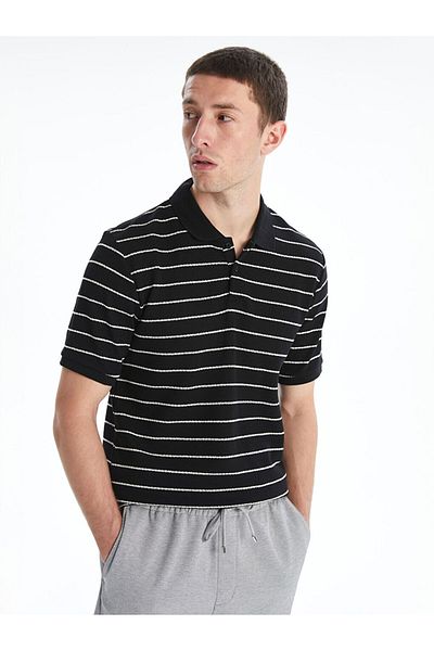 LC Waikiki Polo Neck Striped Combed Cotton Men's T-Shirt