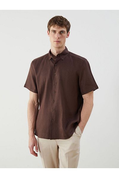 LC Waikiki Regular Fit Short Sleeve Linen Men's Shirt