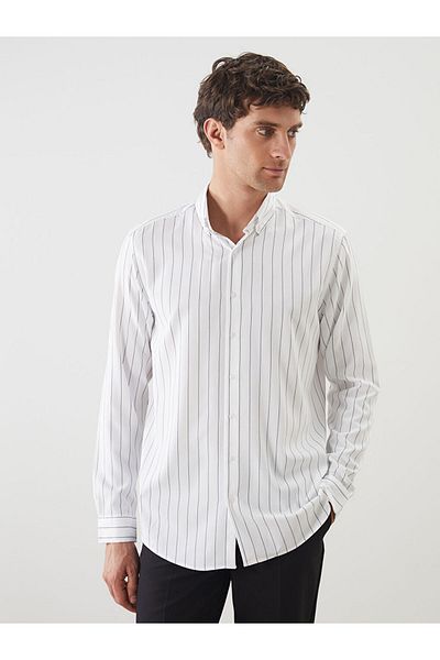 LC Waikiki Slim Fit Long Sleeve Striped Men's Shirt