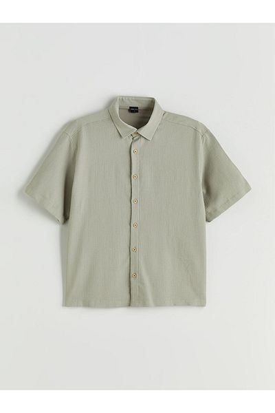 LC Waikiki Short-Sleeved Boy's Muslin Shirt