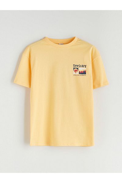 LC Waikiki Orange Crew Neck Boy's T-Shirt