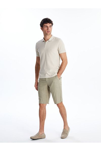 LC Waikiki Comfortable Fit Linen Blended Men's Shorts