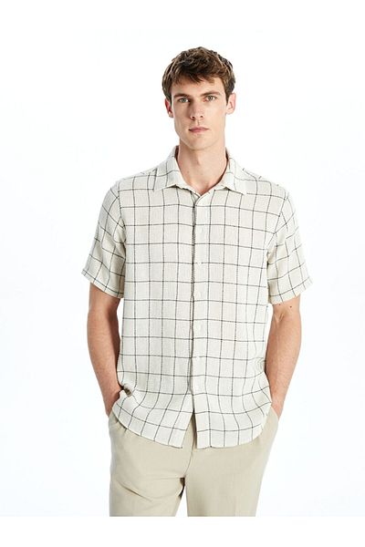 LC Waikiki Regular Fit Short Sleeve Plaid Men's Shirt