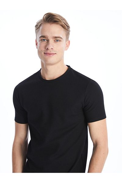 LC Waikiki Crew Neck Short Sleeve Men's Textured T-Shirt