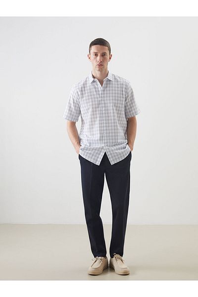 LC Waikiki Regular Fit Short Sleeve Plaid Men's Shirt