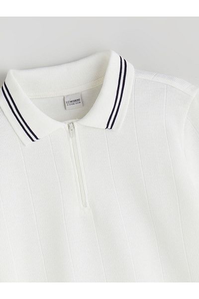 LC Waikiki Ecru Polo Neck Boy's T-Shirt