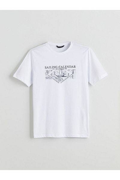 LC Waikiki Crew Neck Printed Combed Cotton Men's T-Shirt