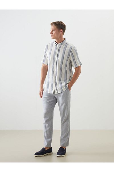 LC Waikiki Regular Fit Short Sleeve Striped Men's Shirt