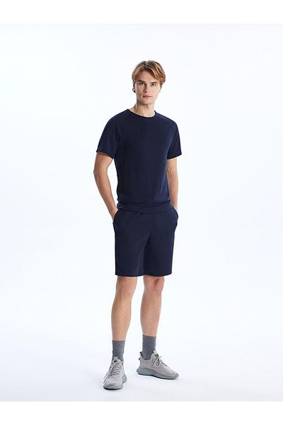 LC Waikiki Navy Blue Fit Comfort Fit Crew Neck Sportsman Short Sleeve T-Shirt Bul01
