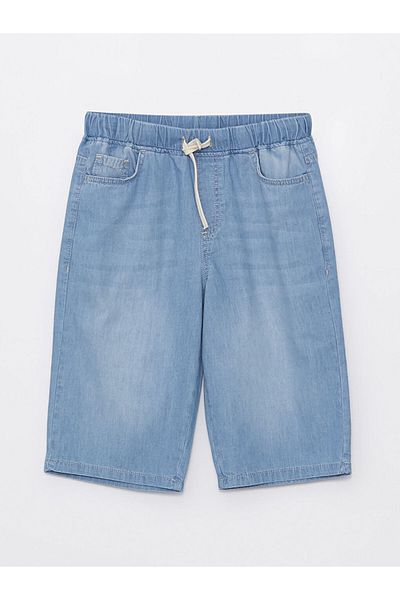 LC Waikiki Basic Boys' Jeans Shorts with Elastic Waist