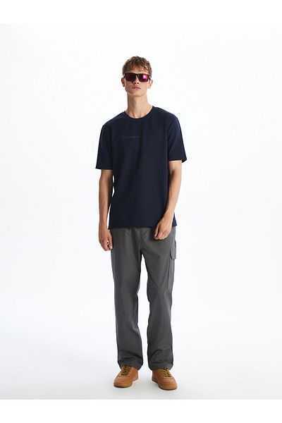 LC Waikiki New Season Crew Neck εμπριμέ χτενισμένο βαμβακερό ανδρικό Tisort - S5IM12Z8