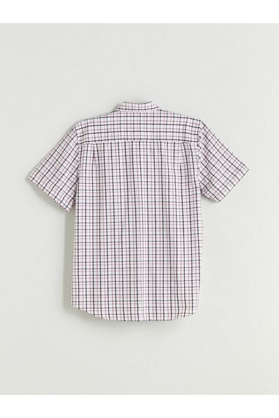 LC Waikiki Regular Fit Short Sleeve Plaid Poplin Men's Shirt