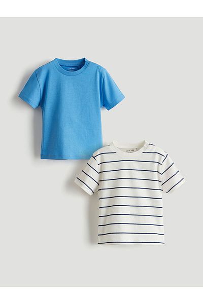 LC Waikiki Crew Neck Striped Baby Boy T-Shirt 2 Pack