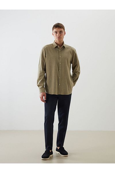 LC Waikiki Regular Fit Long Sleeve Linen Blended Men's Shirt
