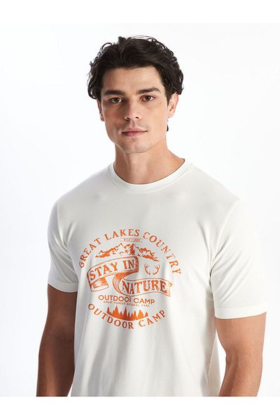 LC Waikiki Crew Neck Short Sleeve Printed Combed Cotton Men's T-Shirt